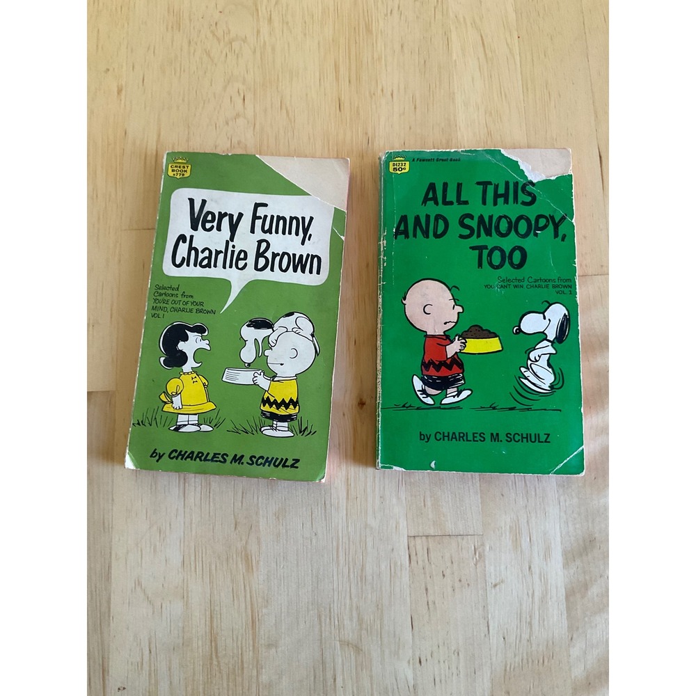 Vintage Peanuts Books Very Funny Charlie Brown All This and Snoopy Too Lot of 2
